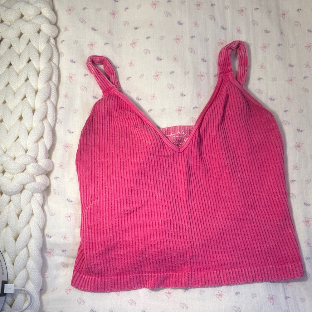 Free People Fuchsia Ribbed Camisole